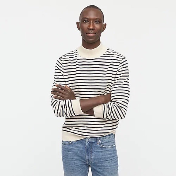 ✨ J.Crew✨ Cotton mock-neck sweater in stripe - Picture 10 of 12